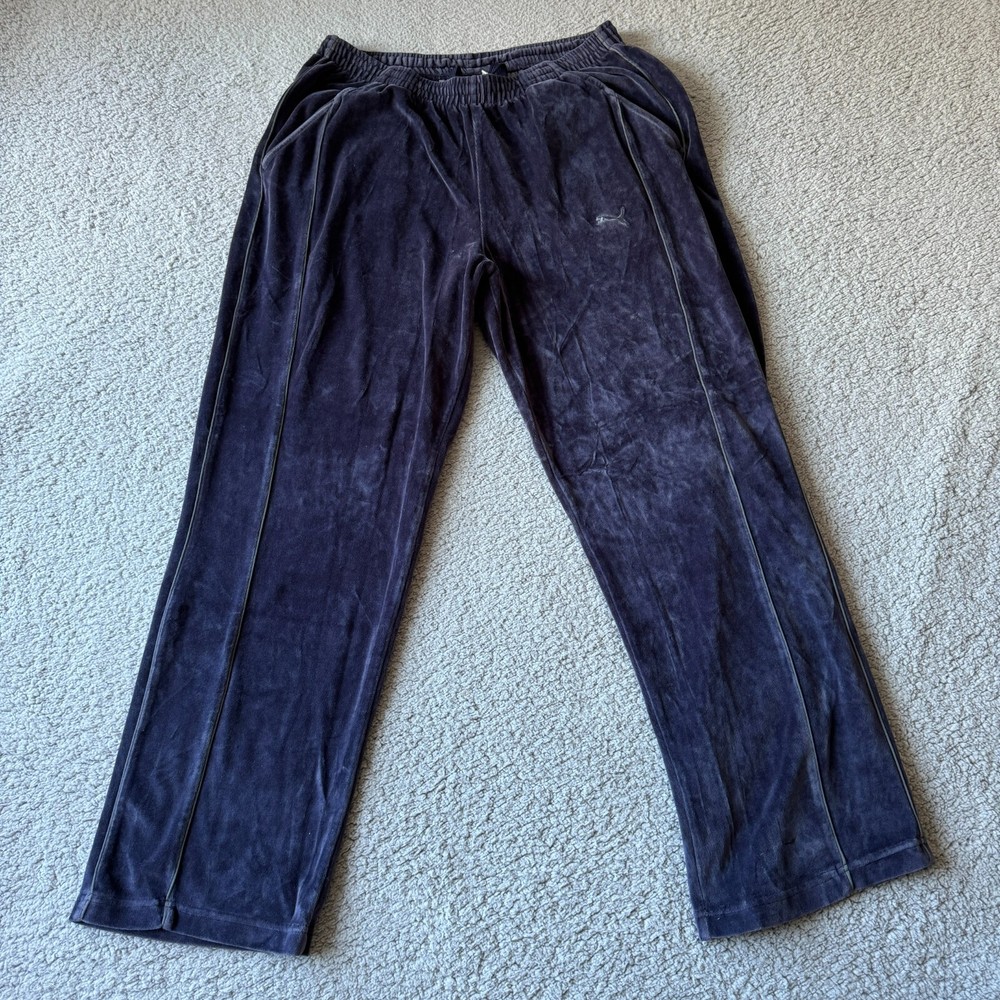 NEW Puma Pants Mens Large Purple Sweat Jogger Velour Track Training Hip Hop Y2K