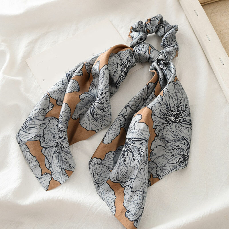Vintage Satin Scrunchie Hair Ties for Women - Soft Elastic Headband Ring
