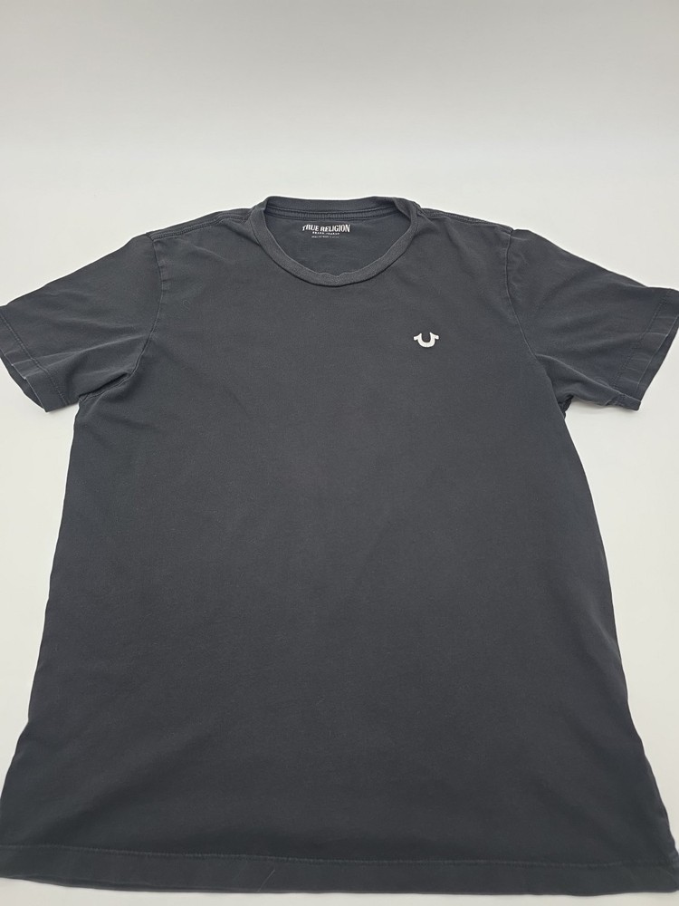 True Religion T-Shirt Men Medium Black Logo 100% Cotton ..#46313