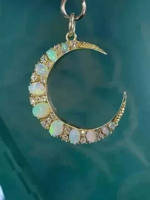 2Ct Oval Lab Created Fire Opal Diamond Women's Pendant 14K Yellow Gold Plated