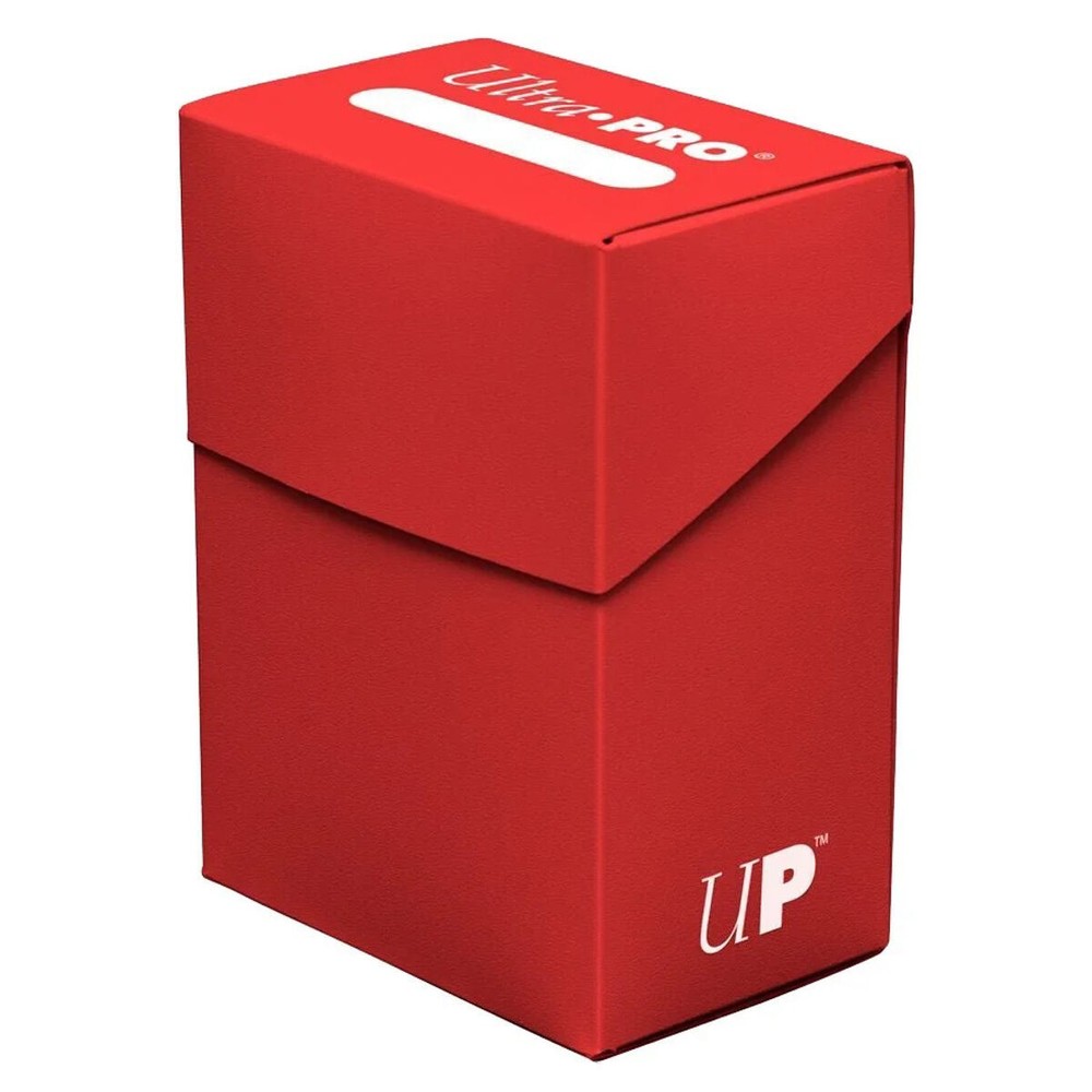 Ultra Pro Solid Red Acid-Free 100-Card Deck Box for Trading Cards New-image