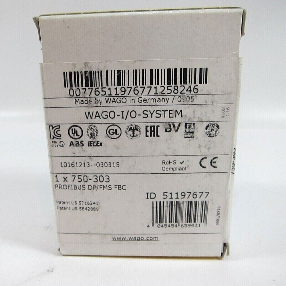 1Pcs New Wago 750-303 Profibus Dp/Fms Fieldbus Coupler Plc