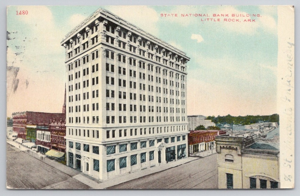 Little Rock ARK State National Bank Building Postcard S. H. Kress 1910s