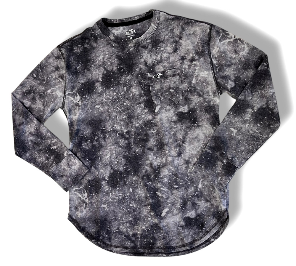 HOLLISTER Shirt Mens Size Small Gray Tie Dye Must-Have Collection 100% Cotton