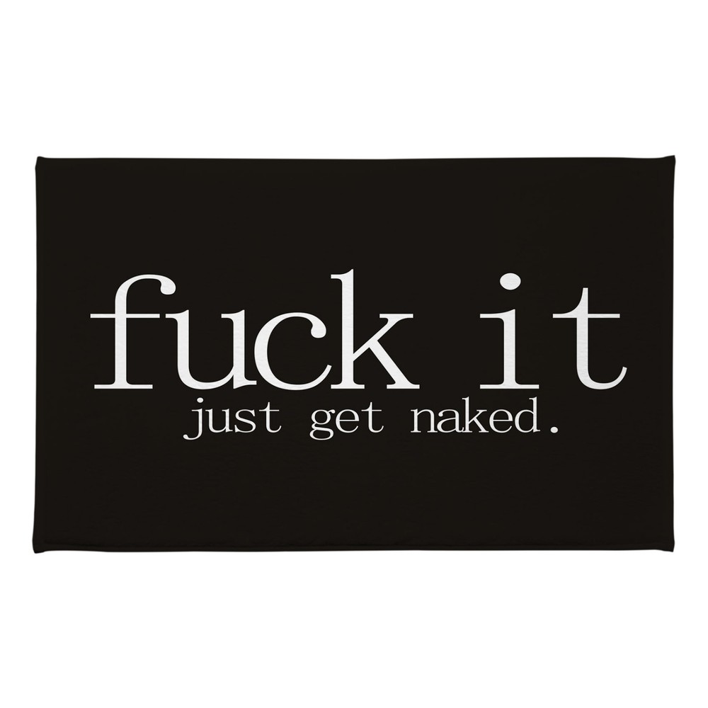 Abstract Humor Bath Mat 24x16 Inch Black and White Kitchen Rug-image