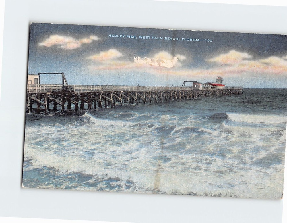 Postcard Hedley Pier West Palm Beach Florida USA