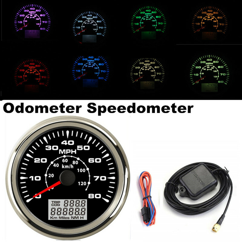 0-80MPH 85mm GPS Speedometer with 120km/h Mileometer Dustproof Gauge  