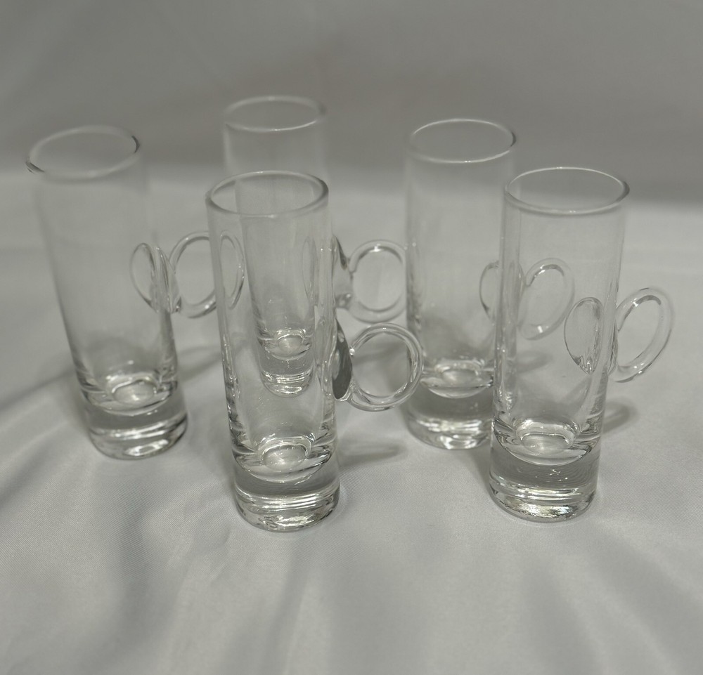 Lenox Irish Coffee Espresso Glasses Cordial Shot Glass Loop Handle Vintage Set 5