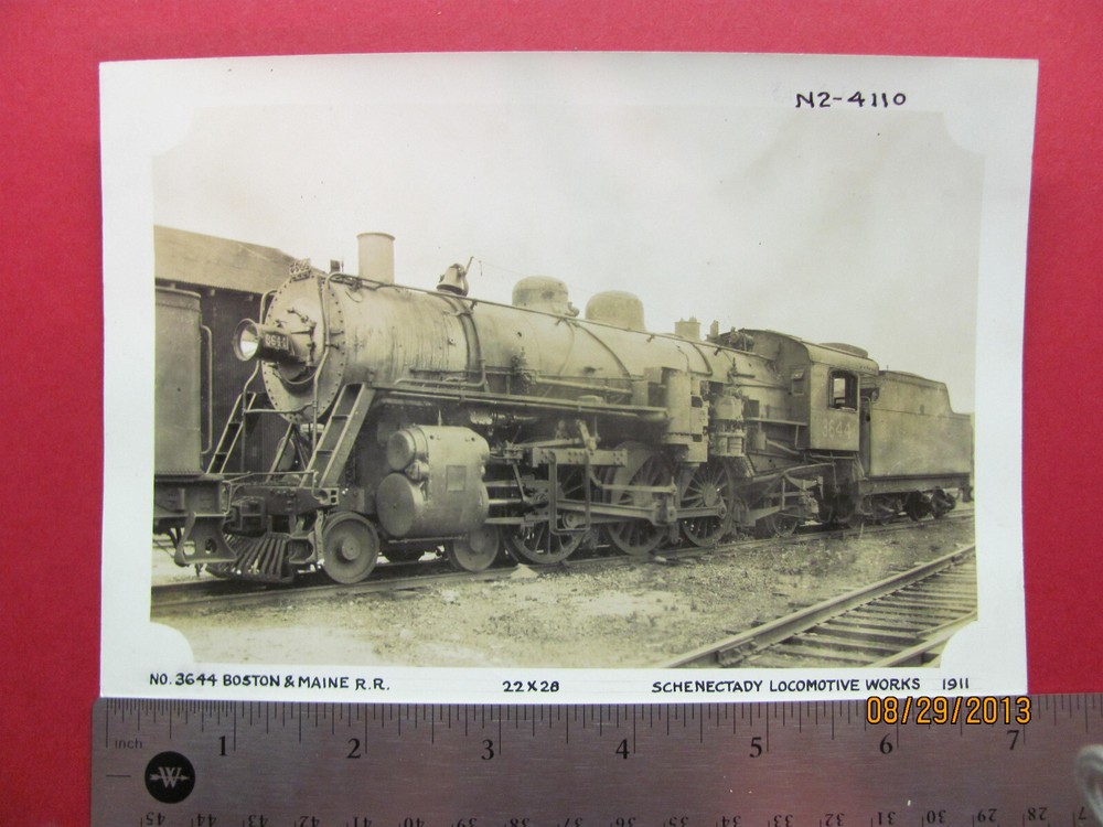 Boston & Maine Railroad 4-6-2 Locomotive #3644 B&M Rr Old Photo