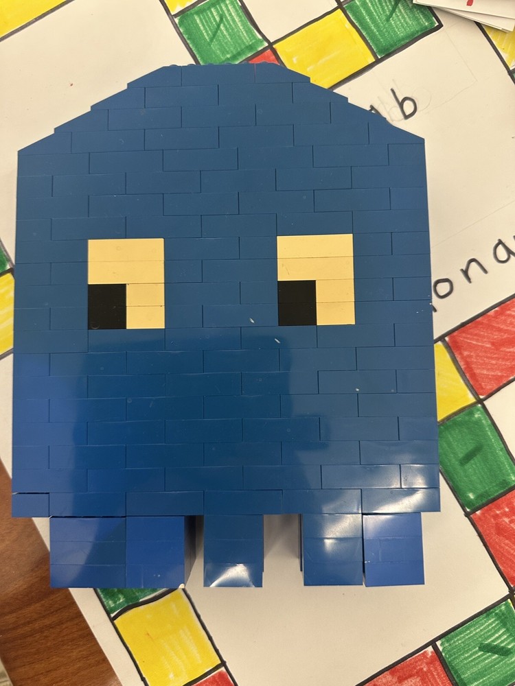 Blue Lego Pac-Man Ghost Vintage
