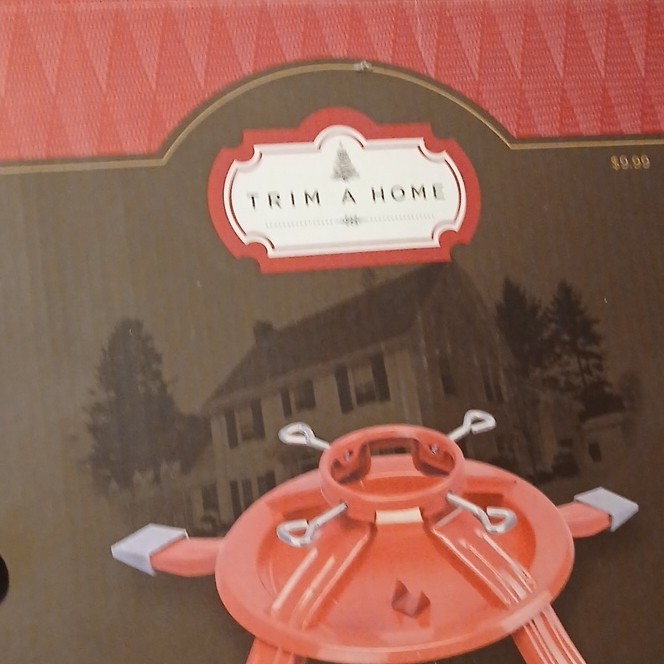 Trim A Home Red Metal 4 Leg Small Christmas Live Tree Stand 21.5