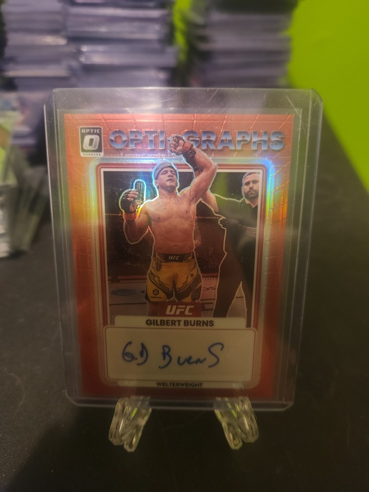 2023 donruss optic UFC Gilbert Burns Opti-Graph Red Auto /199