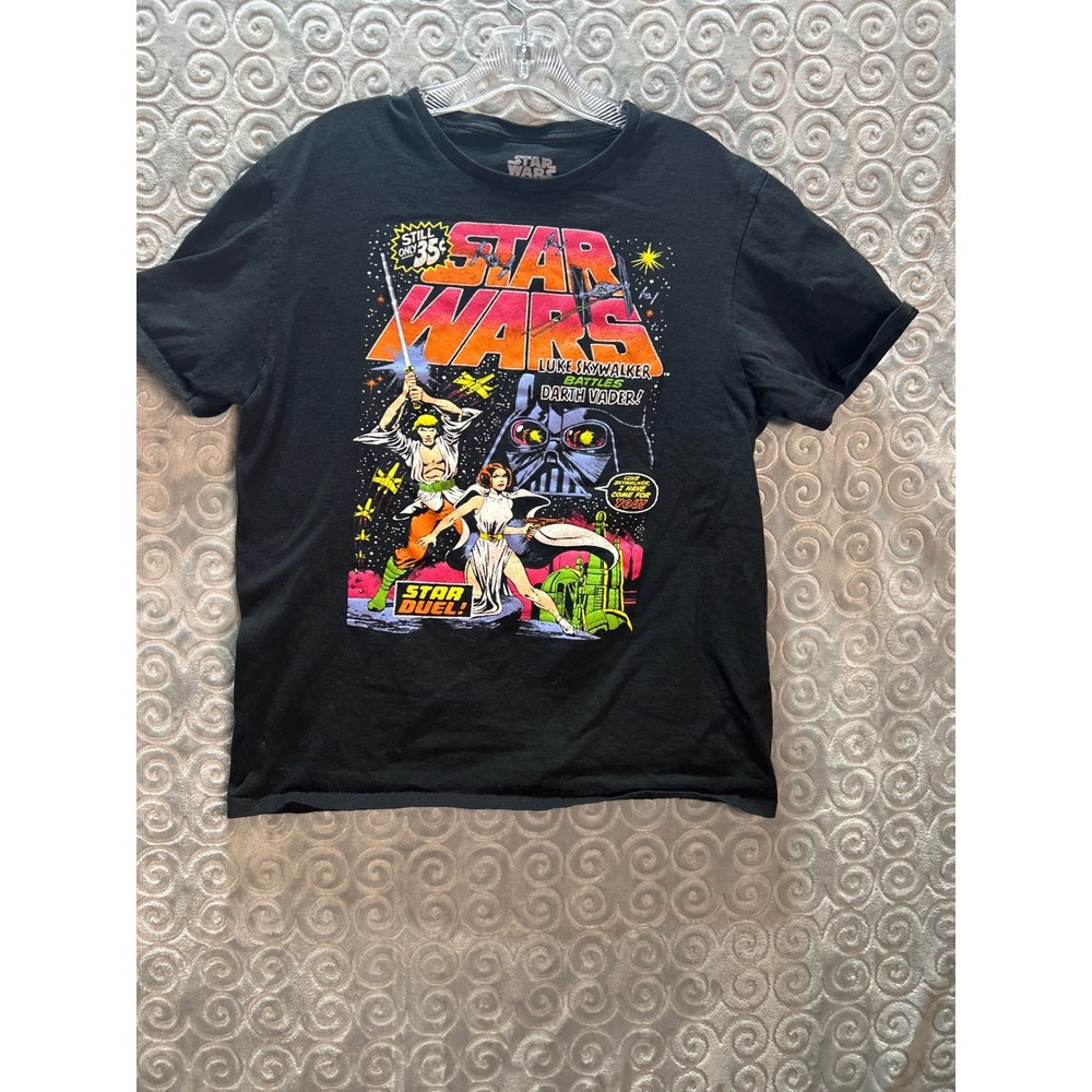 Star Wars Mad Engine Still Life Luke Skywalker Darth Vader Graphic Tee L