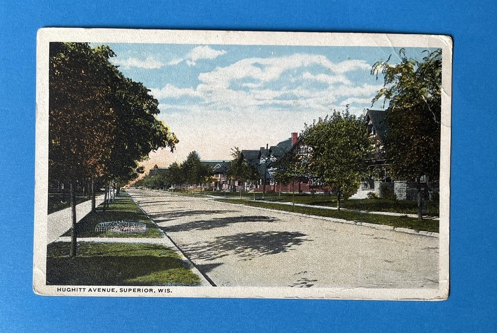 SUPERIOR Wisconsin HUGHITT AVENUE Vintage Postcard