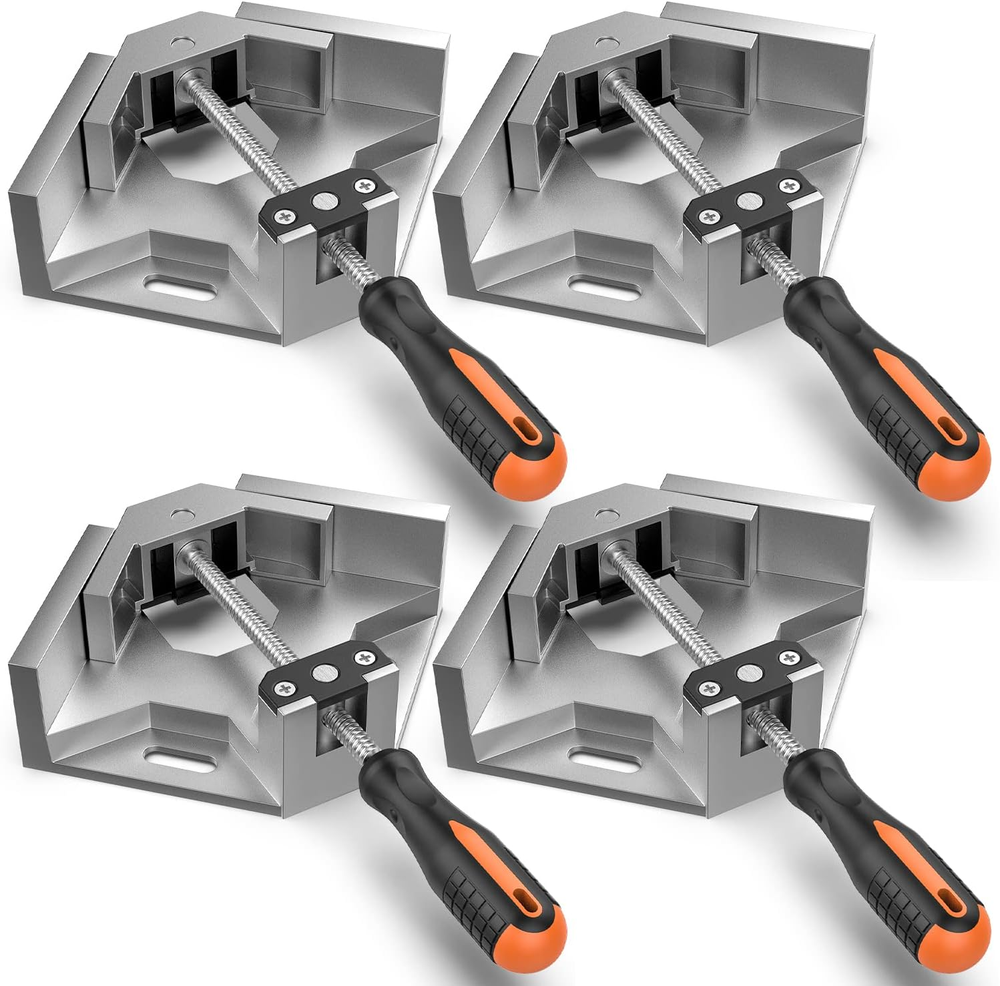 Right Angle Clamp,  [4 PACK] Single Handle 90° Aluminum Alloy Corner Clamp, Clam