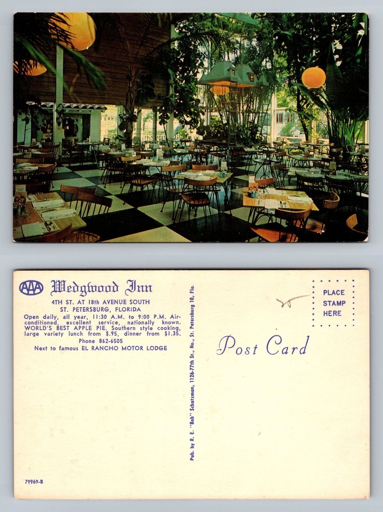 St. Petersburg, FL-Florida, Wedgwood Inn Dining Room, Vintage Postcard