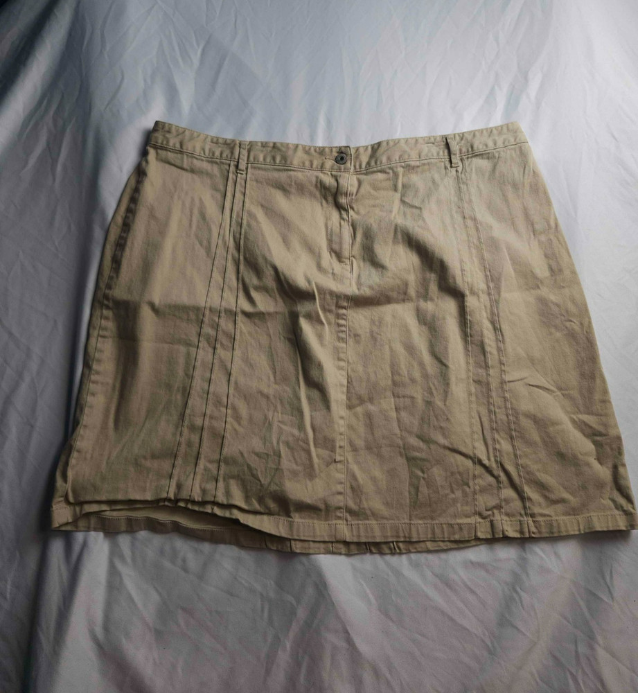 Vintage 90s Carolina Blues Skirt 26W Plus Size Stretch Beige Boho Coastal Safari