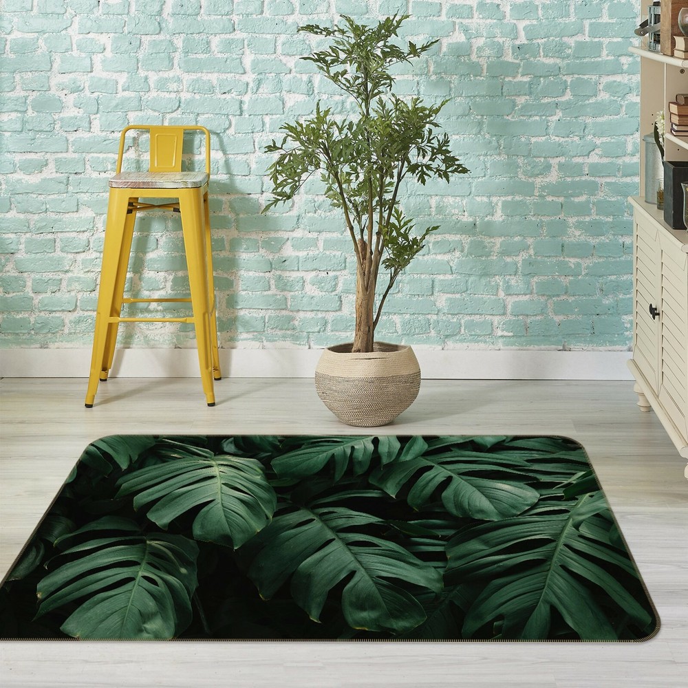 3D Green Leaf ZHUC5990 Game Non Slip Carpet Mat Photo Carpet Zoe