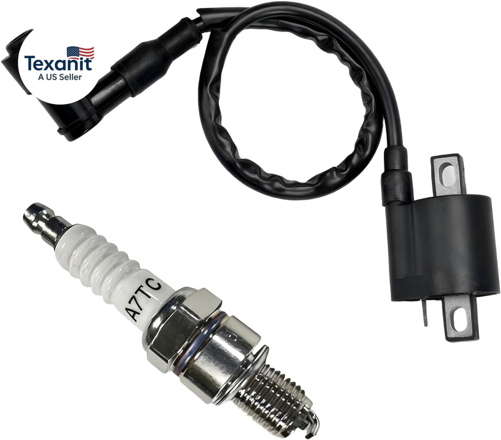 2 PCS Motorcycle Racing Ignition Coil, Ignition Coil with A7TC Spark Plug, for C