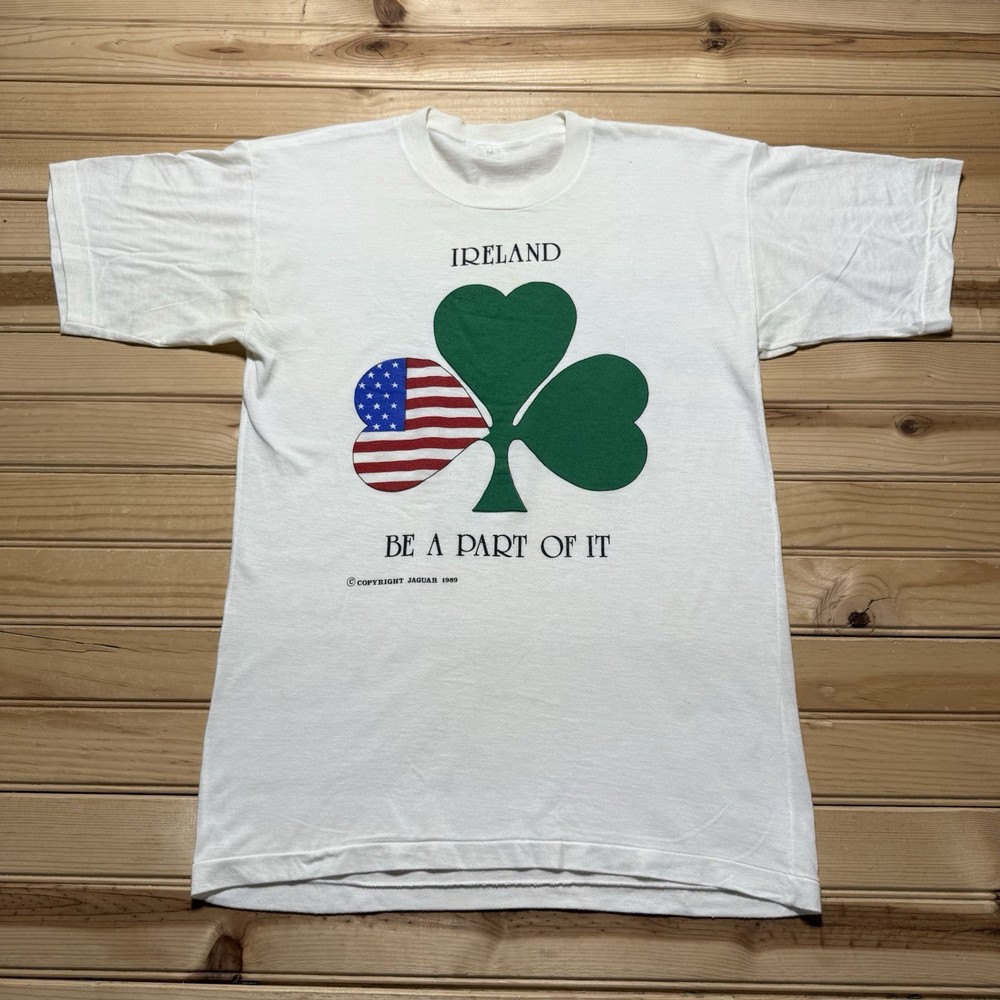 Vintage Irish American Shamrock Ireland Be Apart If It Jaguar Shirt Size Medium