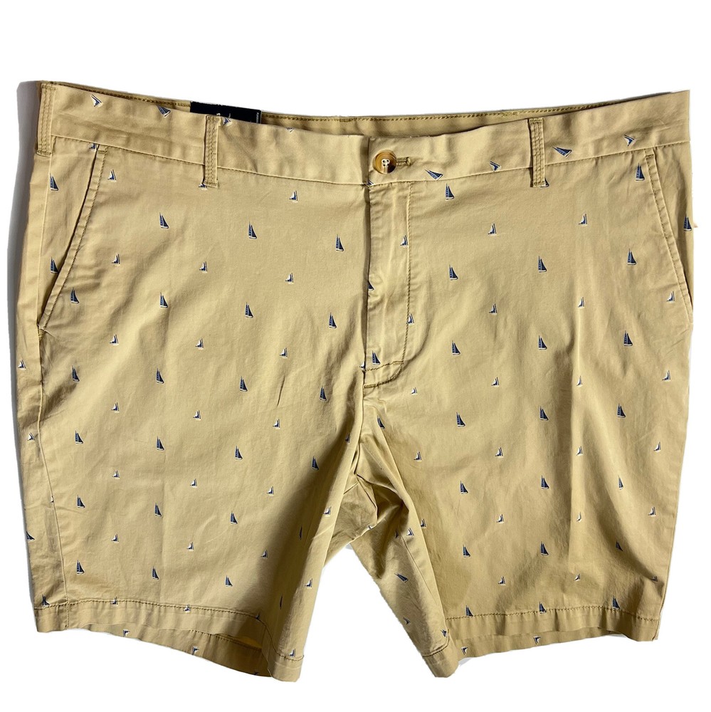 IZOD Men's Sportflex Performance Advantage Shorts Anchor Design 42 Inseam 9.5