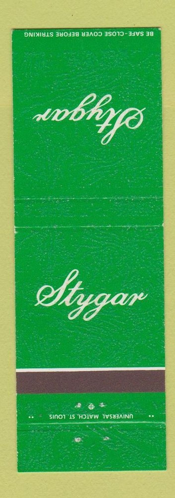 Matchbook Cover - Stygar Funeral Home St Louis MO