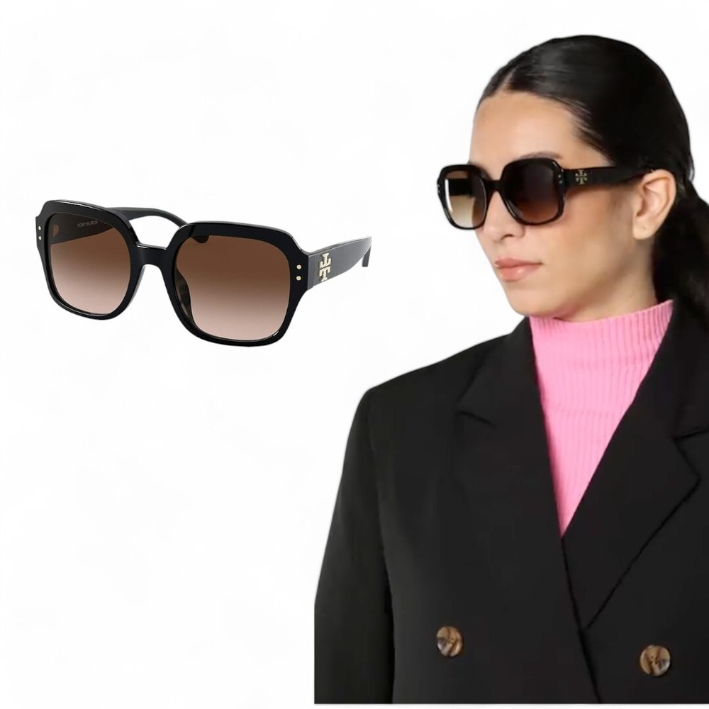 Tory Burch TY7143U Gradient Sunglasses in Dark Brown Frame