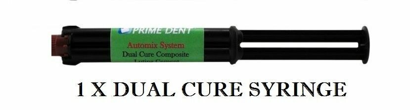 Prime Dent Dual Cure Luting Cement 10g Syringe & tips White 100-121 FAST SHIP US