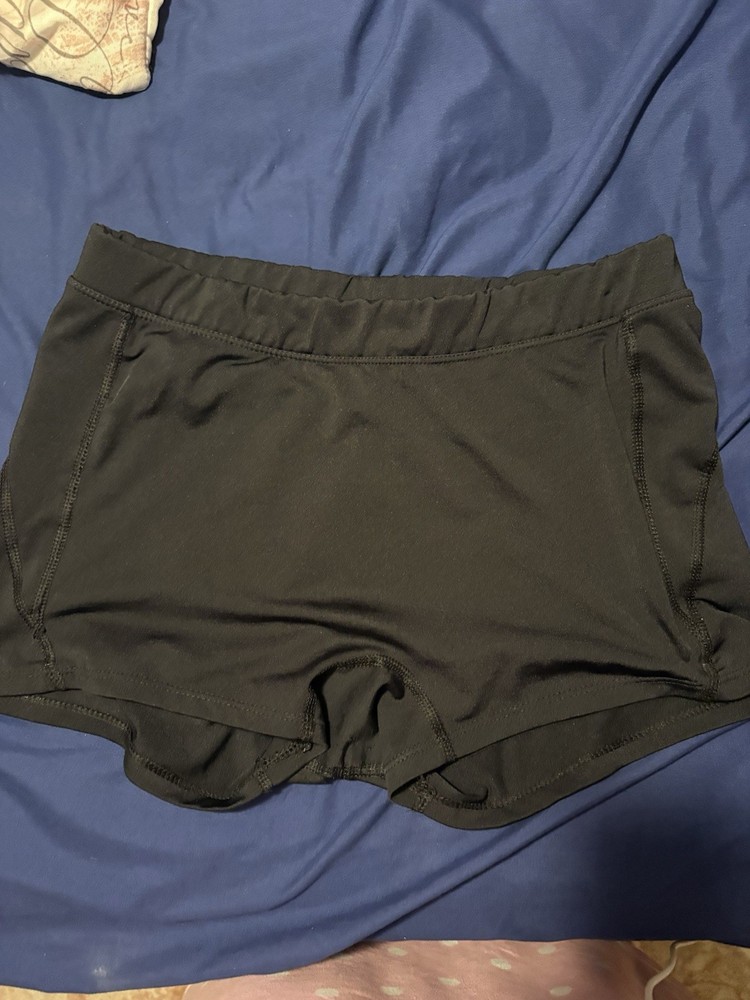 High Five Women’s Black Athletic Shorts Moisture Wicking Stretch Elastic Waist L
