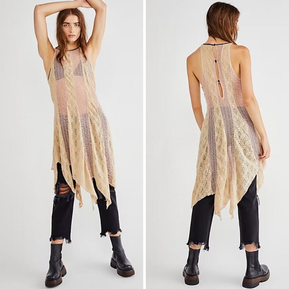 New! Free People Alana Lace Maxi Top, size M