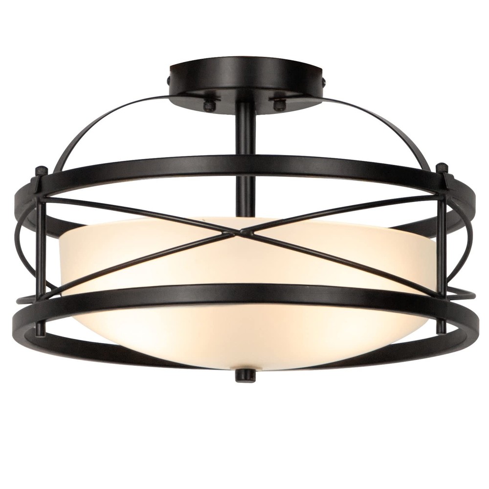 Semi Flush Mount Farmhouse Ceiling Light for Kitchen Hallway Retro Vintage Style