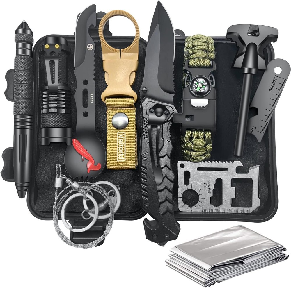 VEITORLD 12-in-1 Survival Gear Kit for Men Dad Christmas Gifts