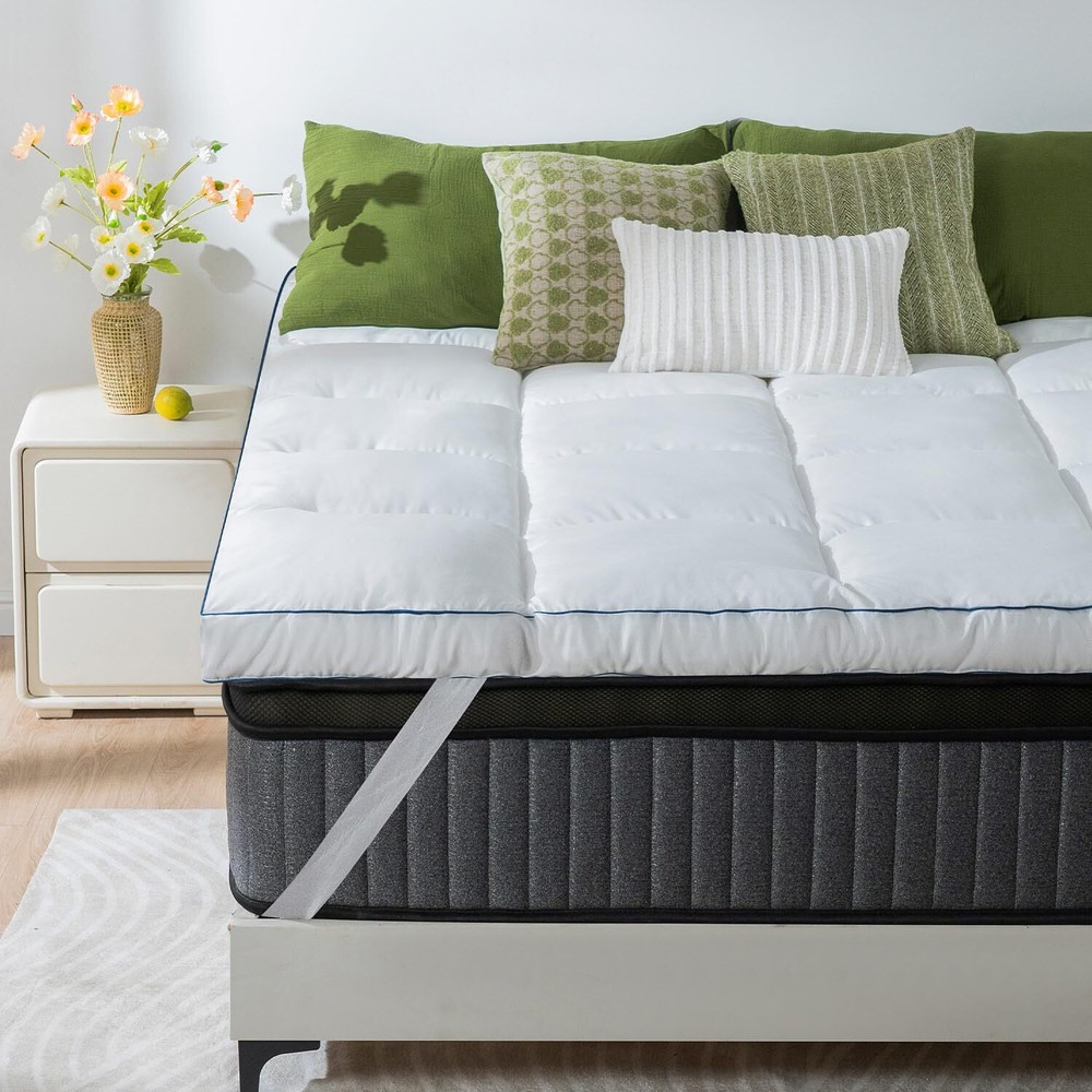 Mattress Topper King Size, Pillow Top Extra Thick Mattress Pad, Soft Baffle B...