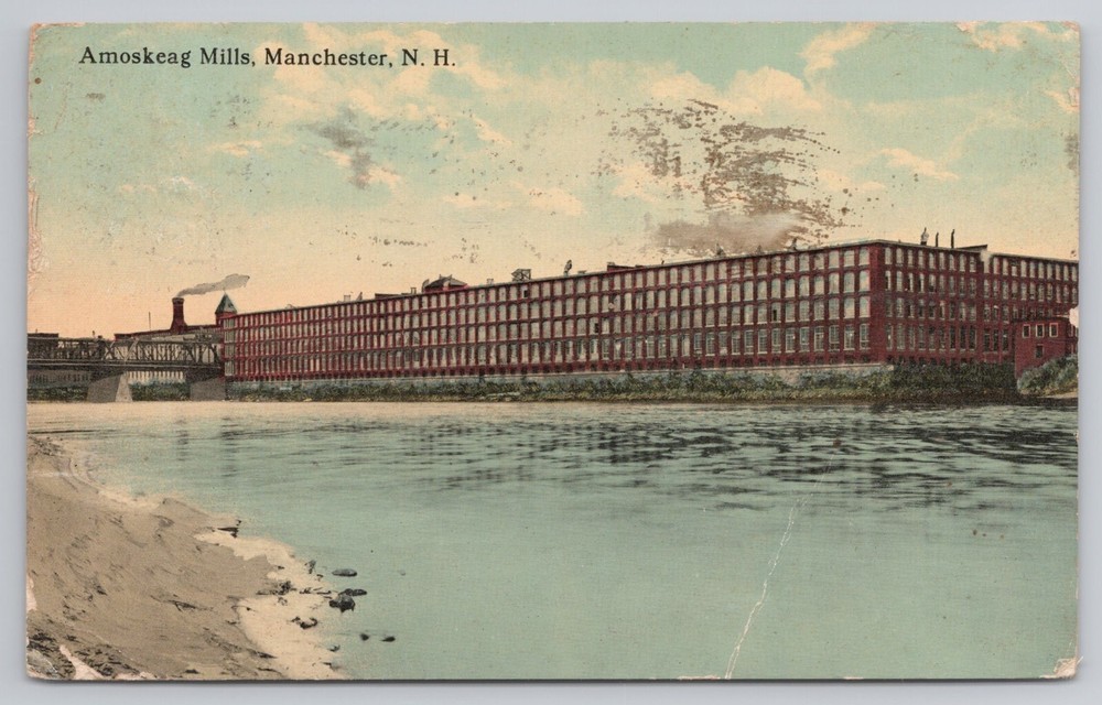 Amoskeag Mills Manchester New Hampshire Textile Manufacturer c1912 Postcard