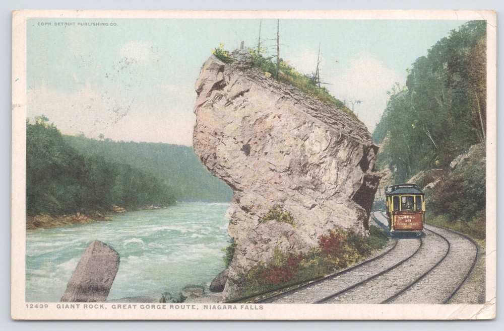 Transportation~Giant Rock Great Gorge Route Niagara Falls~Vintage Postcard