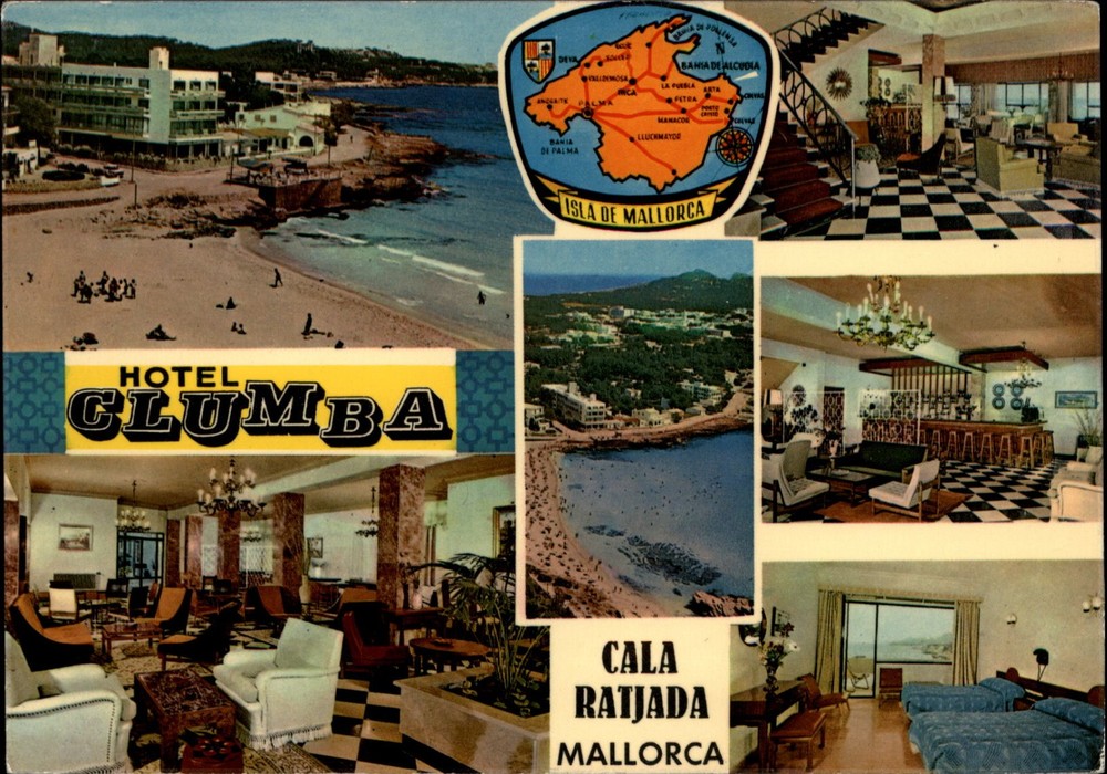 Hotel Clumba Cala Ratjada Mallorca vintage postcard n723