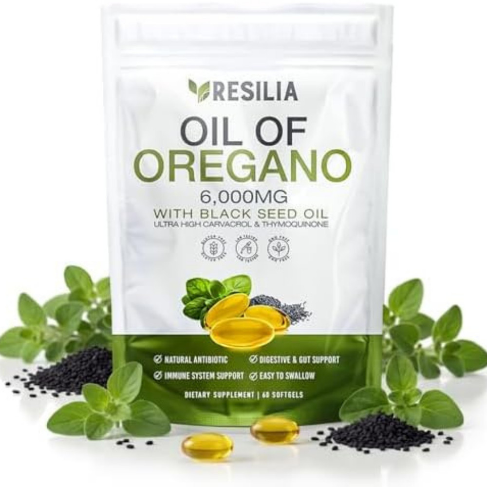 Softgels with Black Seed Oil 6000Mg – Organic Oregano Oil Capsules for Immune &