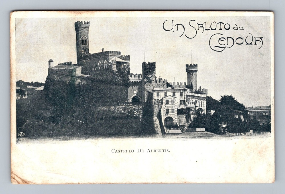 Italy- Genoa De Albertis Castle Standard Souvenir Post Old PC Vintage Postcard
