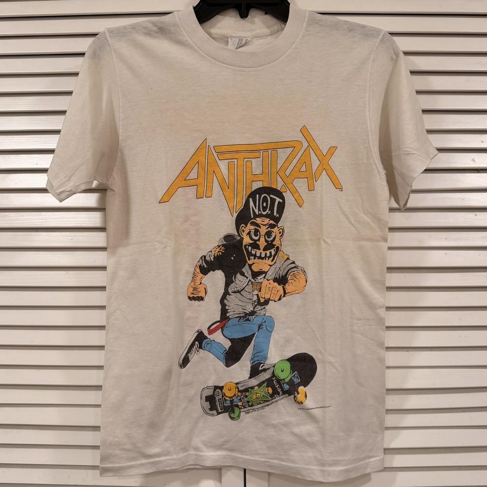 Original 1987 Vintage Anthrax Skate Mosh It Up Tour Shirt Size M