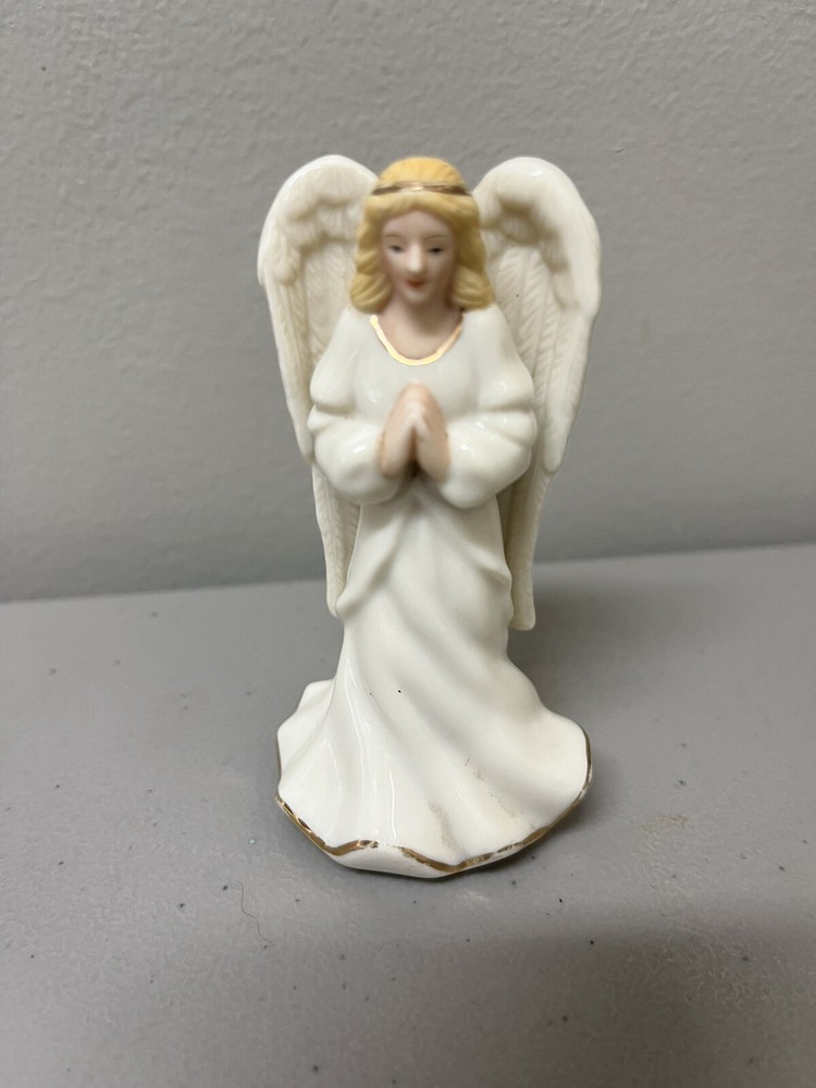 Lenox Small Angel Figurine Gold Accents 3 3/4” Tall 1 1/2” Wide Beautiful