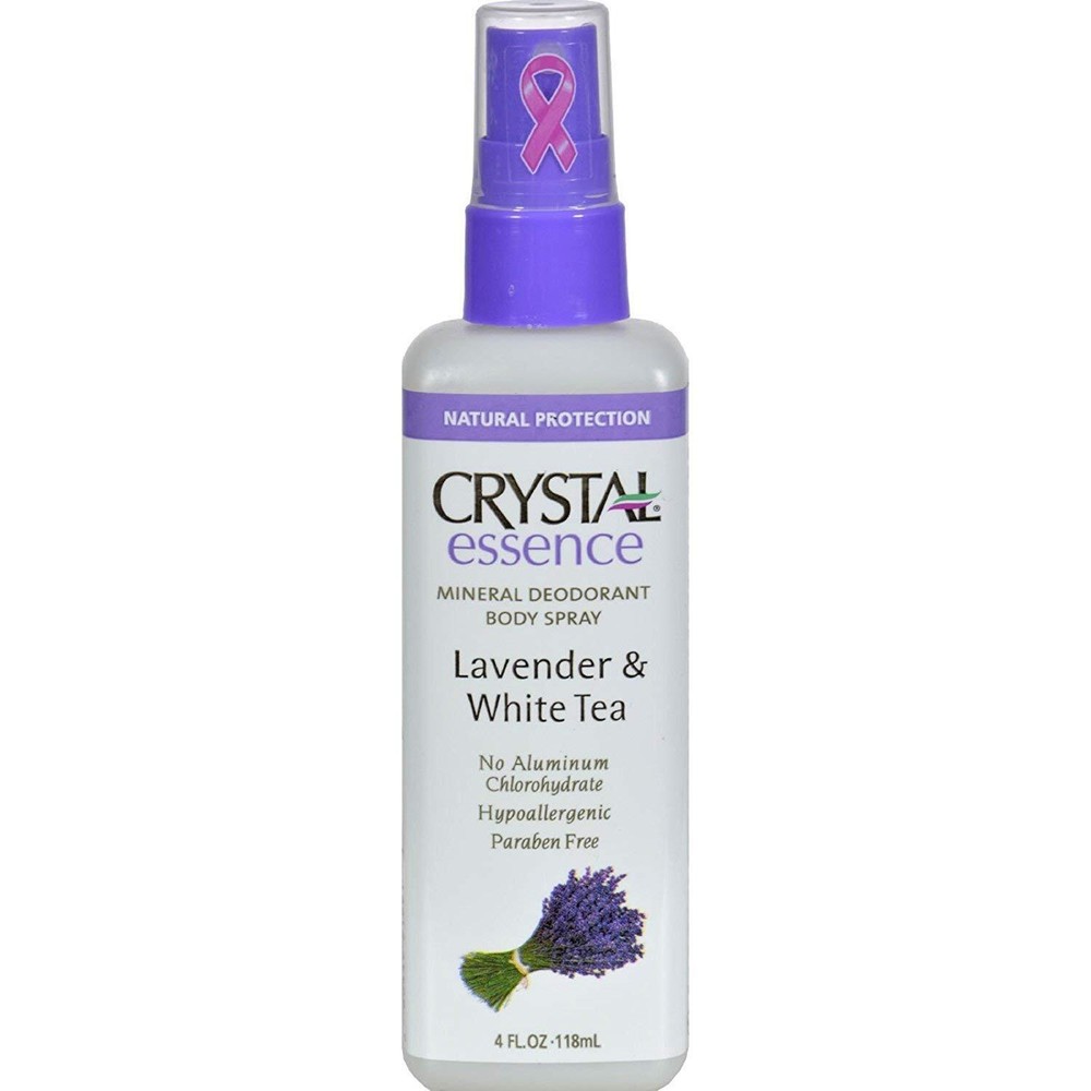 Crystal Deodorant Essence Spray 4 Ounce Lavender & White Tea (118ml) (2 Pack)