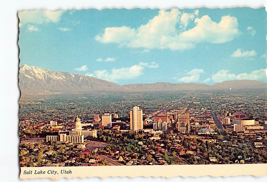 Postcard Aerial View Salt Lake City Utah USA