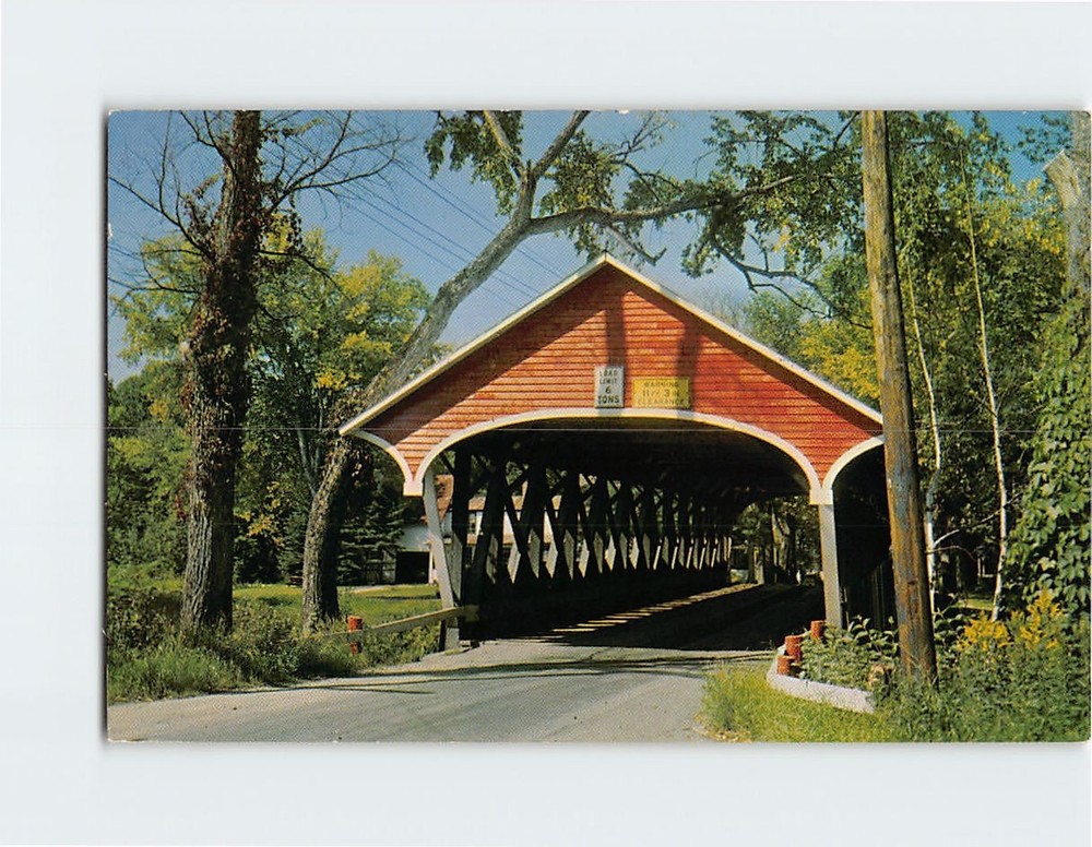 Postcard Entrance to Covered Bridge Lancaster New Hampshire USA