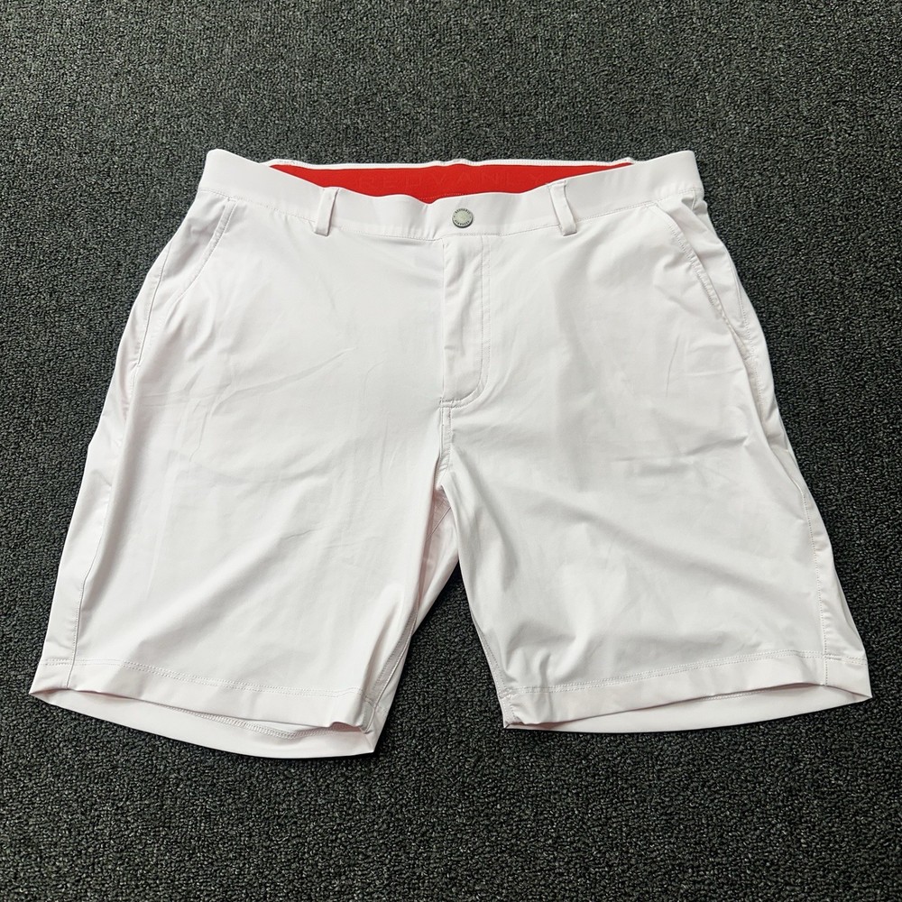 Redvanly Hanover Shorts Mens L Light Pink Elastic Waist Performance Golf Chino