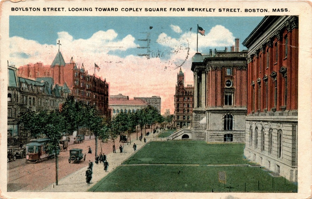 BOYLSTON STREET, COPLEY SQUARE, BERKELEY STREET, BOSTON, MASS Postcard