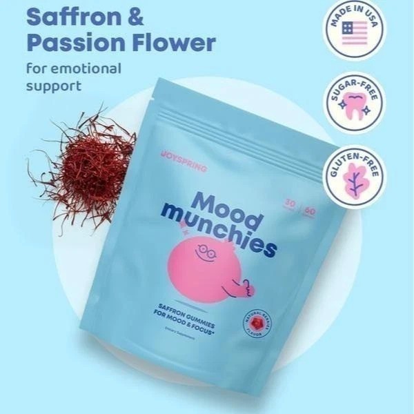 NEW JoySpring Mood Munchies – Saffron Gummies for Mood & Focus