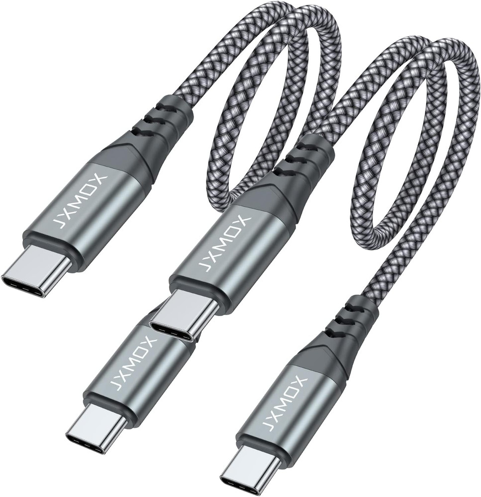 Short USB C to USB C Cable 60W, (2 Pack 1ft) Type C Fast Charging Cord Charger C