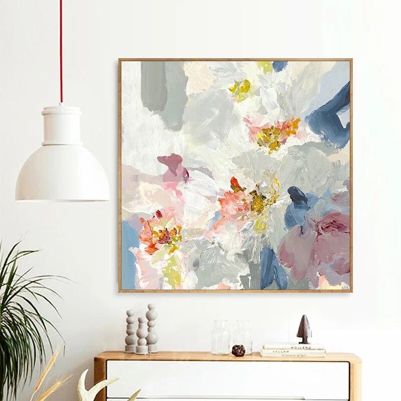 Abstract Flowers Hand-painted Oil Painting Flower Gold Decoration Canvas Paintin