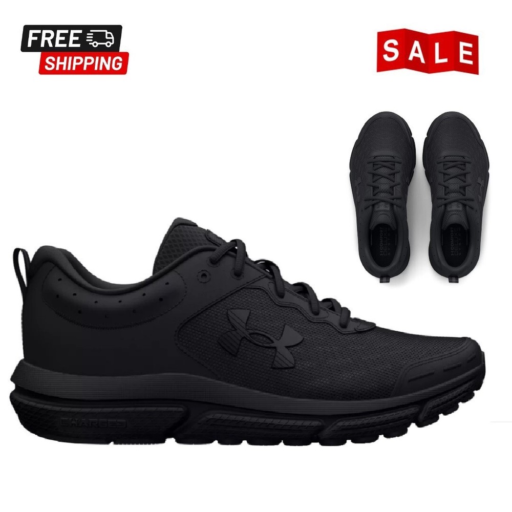 [SALE] Under Armour Men's Charged Assert 10 Running Shoes(Width D) - Black/Black
