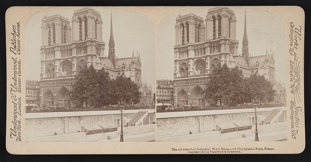Photo:Paris France Notre Dame Cathedral 1900s Stereo View Old City Island